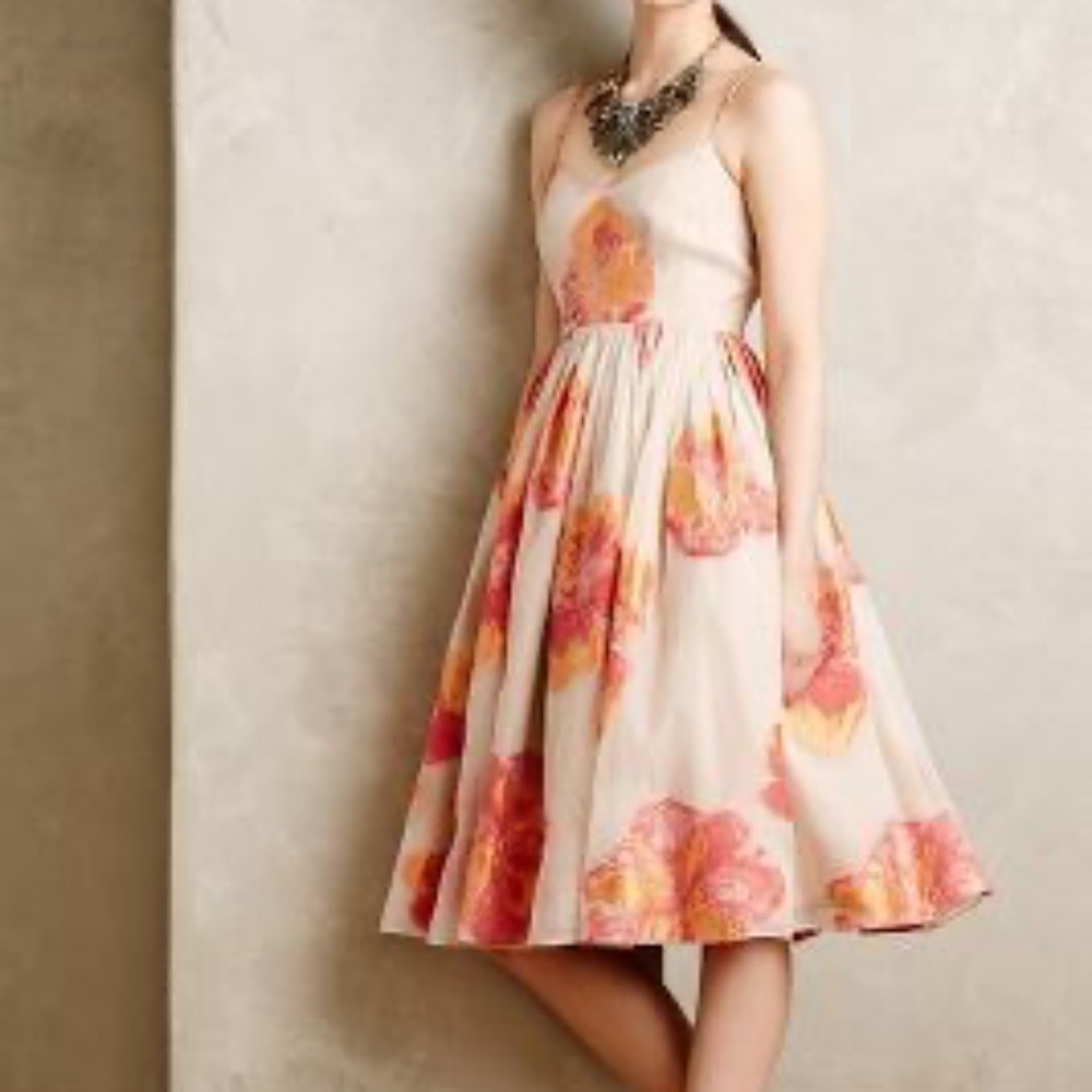Anthropologie Tracy Reese Blazing Hibiscus Dress